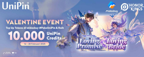 [Valentine Event] Top Up Honor of Kings di Midasbuy #PakeUniPin & Raih 10.000 UniPin Credits